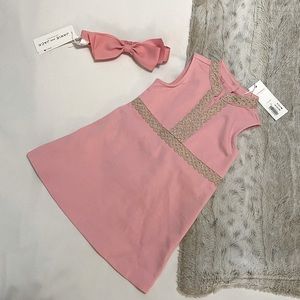 Janie and Jack Pink Dress with Gold Accents